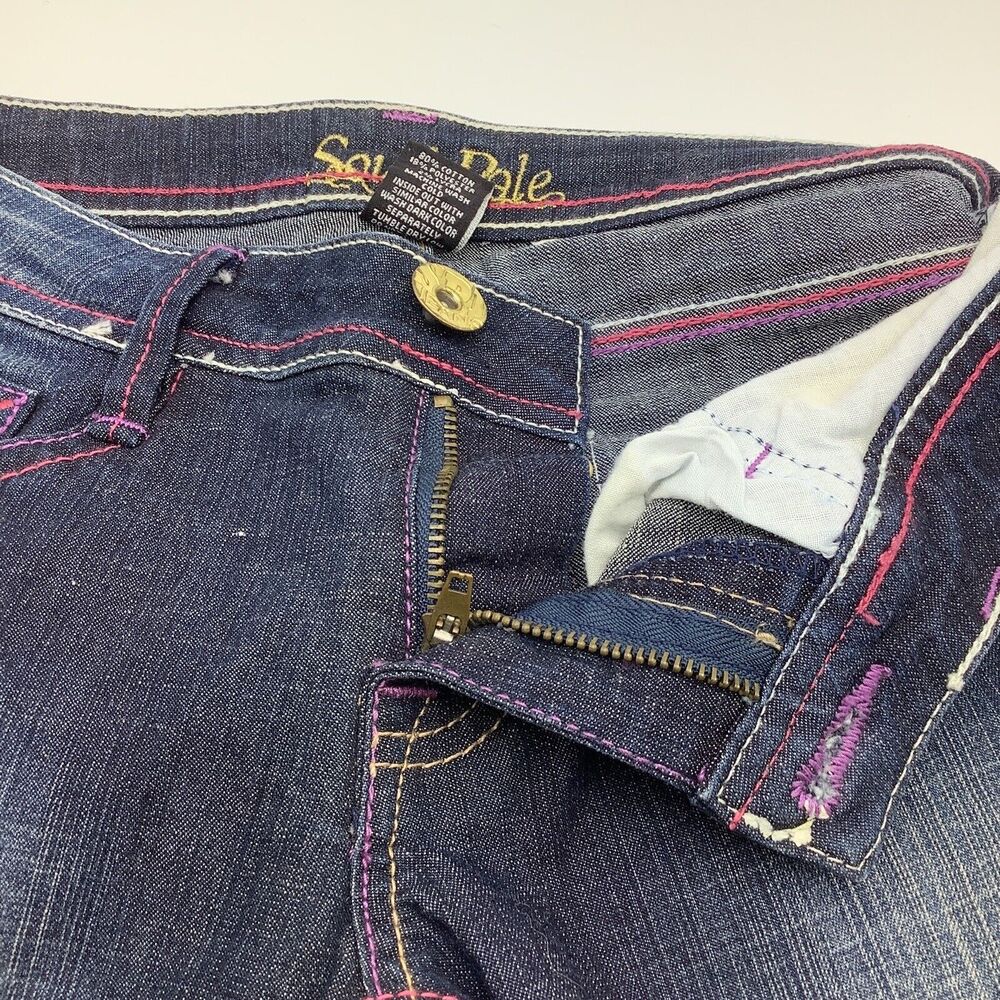 South Pole Womens Capri‎ Cuffed Denim Jeans Blue Size 1 - Picture 6 of 8